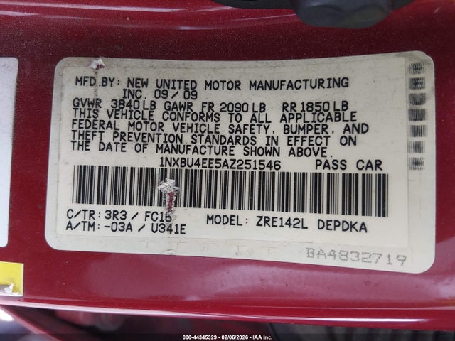 2010 TOYOTA COROLLA 1NXBU4EE5AZ251546 Photo 8