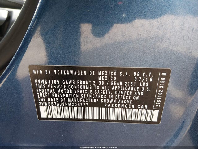 Volkswagen Jetta 1.4t Se 2017 3VWDB7AJ9HM203227 Image 9