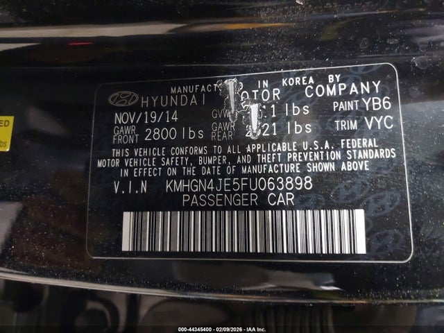 2015 HYUNDAI GENESIS KMHGN4JE5FU063898 Photo 8