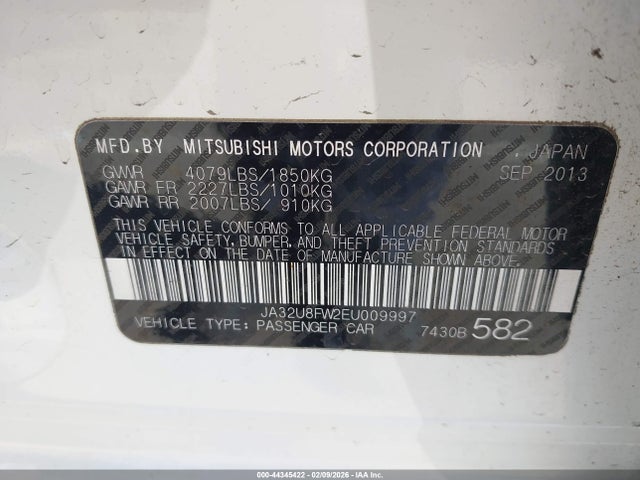 Mitsubishi LANCER GT 2014 JA32U8FW2EU009997 Image 9