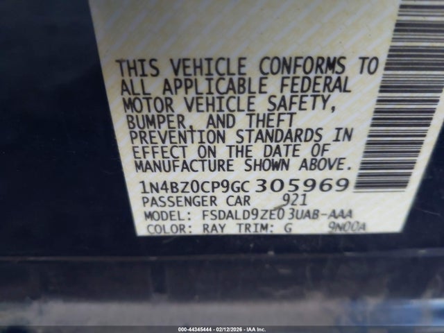 1N4BZ0CP9GC305969 Nissan LEAF SV