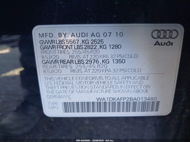 2011 AUDI Q5 WA1DKAFP2BA013460 Photo 8