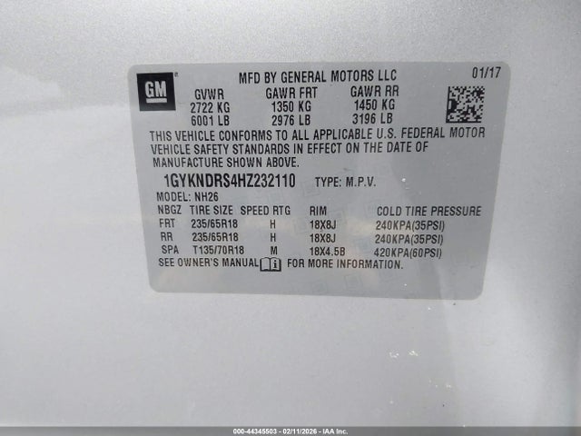 2017 CADILLAC XT5 1GYKNDRS4HZ232110 Photo 8