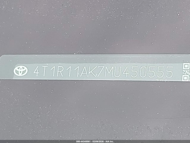4T1R11AK7MU450555 Toyota CAMRY LE