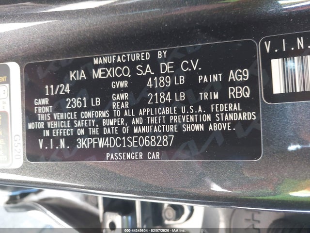 3KPFW4DC1SE068287 KIA K4 Gt-line Turbo