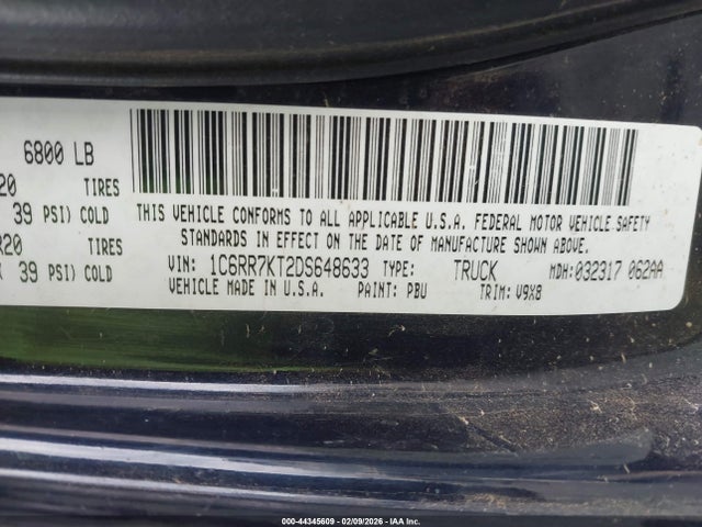 Продажа на аукционе авто 2013 Ram 1500 Express, vin: 1C6RR7KT2DS648633, номер лота: 44345609
