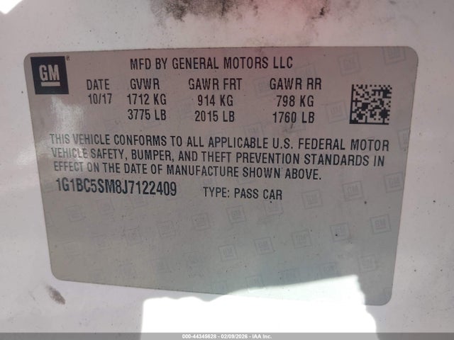Chevrolet Cruze Ls Auto 2018 1G1BC5SM8J7122409 Image 9