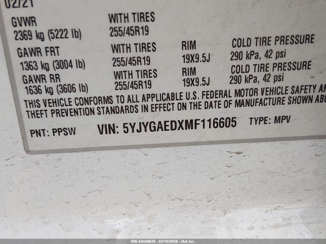 2021 TESLA MODEL Y 5YJYGAEDXMF116605 Photo 8