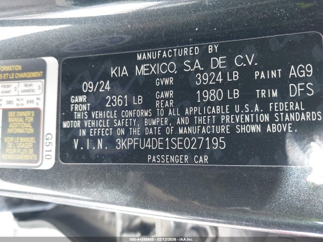 KIA K4 Ex 2025 3KPFU4DE1SE027195 Image 9