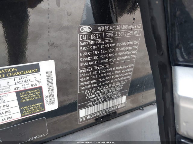 2016 LAND ROVER RANGE ROVER SALGV2EF1GA309465 Photo 8
