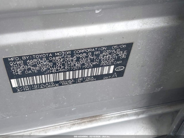 Aukcja sprzedaży 2007 Lexus Es 350, vin: JTHBJ46G172017923, numer aukcji: 44345694