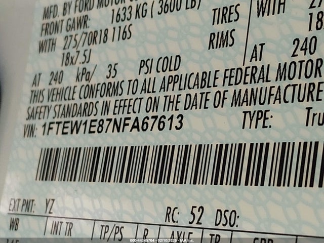 2022 FORD F-150 1FTEW1E87NFA67613 Photo 8