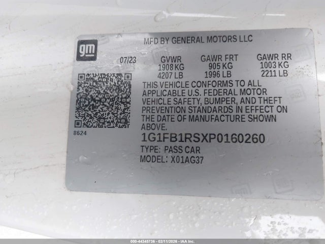 1G1FB1RSXP0160260 Chevrolet Camaro Rwd 1lt