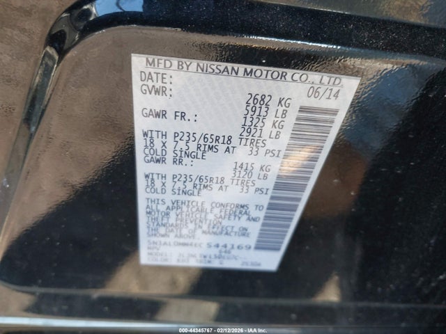 Продажа на аукционе авто 2014 Infiniti Qx60, vin: 5N1AL0MM4EC544169, номер лота: 44345767