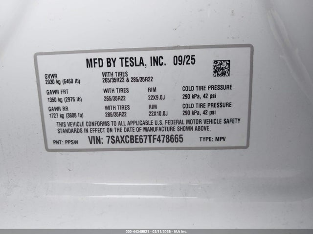2026 TESLA MODEL X 7SAXCBE67TF478665 Photo 8