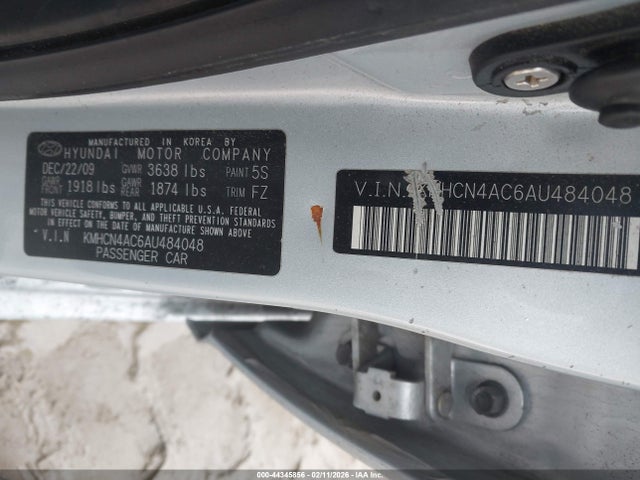 2010 Hyundai Accent Gls მანქანა იყიდება აუქციონზე, vin: KMHCN4AC6AU484048, აუქციონის ნომერი: 44345856