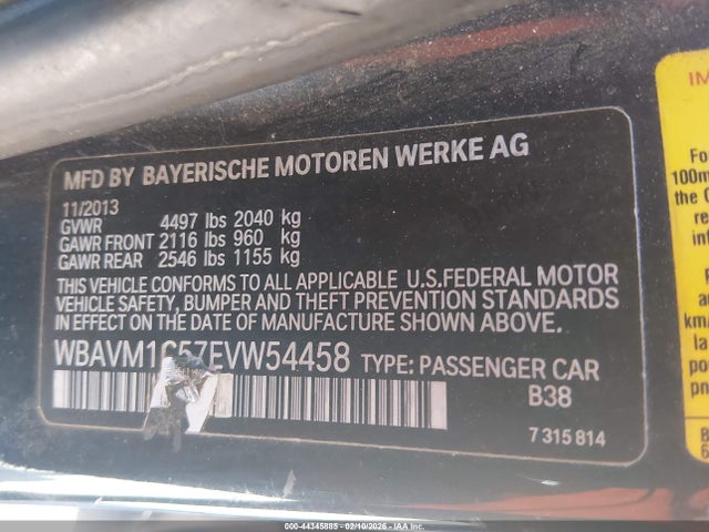 WBAVM1C57EVW54458 BMW X1 Sdrive28i