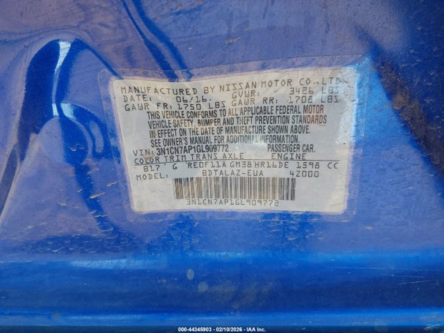 Nissan Versa 1.6 S+ 2016 3N1CN7AP1GL909772 Image 9