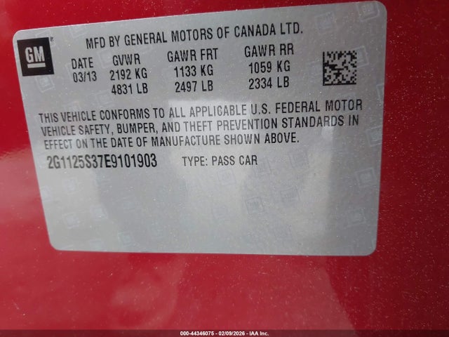 2G1125S37E9101903 Chevrolet Impala 2lt
