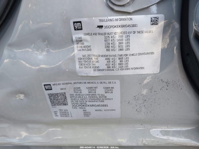 3GCPDKEK6RG453881 Chevrolet Silverado 1500 4wd Short Bed Lt With 2fl