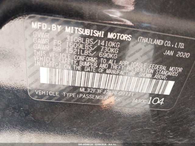 2020 MITSUBISHI MIRAGE G4 ML32F3FJ2LHF09771 Photo 8
