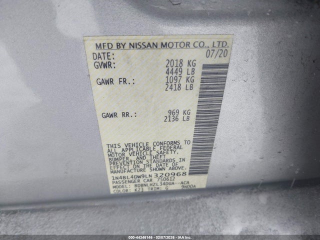 Nissan Altima Sv Intelligent Awd 2020 1N4BL4DW9LN320968 Image 9