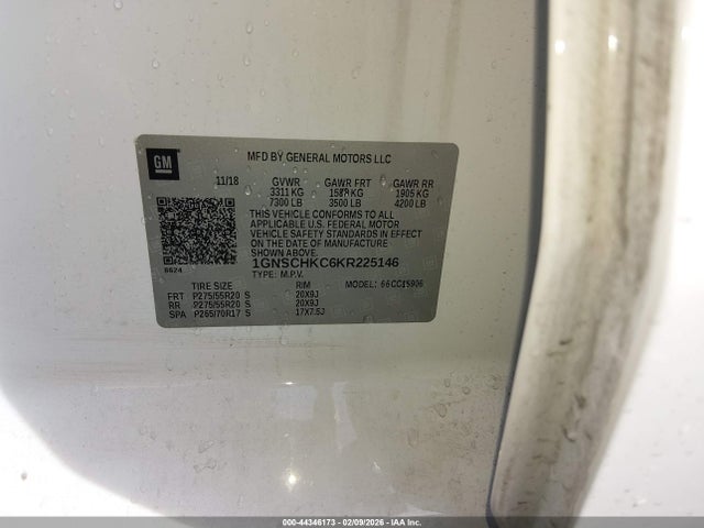 Chevrolet Suburban Lt 2019 1GNSCHKC6KR225146 Image 9