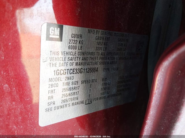 1GCGTCE33G1126884 Chevrolet Colorado Lt