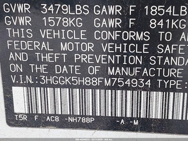 3HGGK5H88FM754934 Honda Fit Ex/ex-l