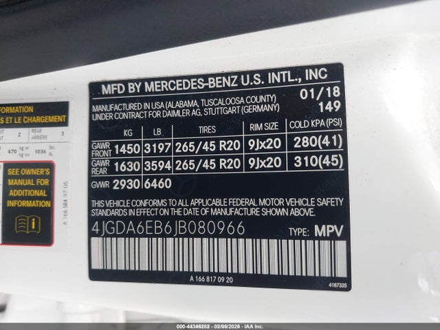 Продаж на аукціоні авто 2018 Mercedes-benz Amg Gle 43 4matic, vin: 4JGDA6EB6JB080966, номер лоту: 44346282