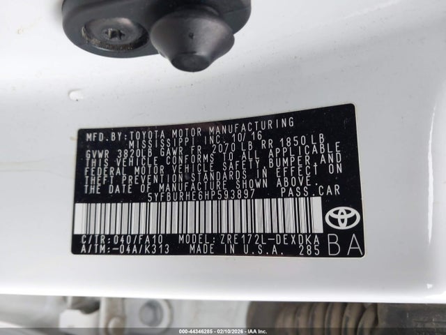 5YFBURHE6HP593897 Toyota COROLLA L