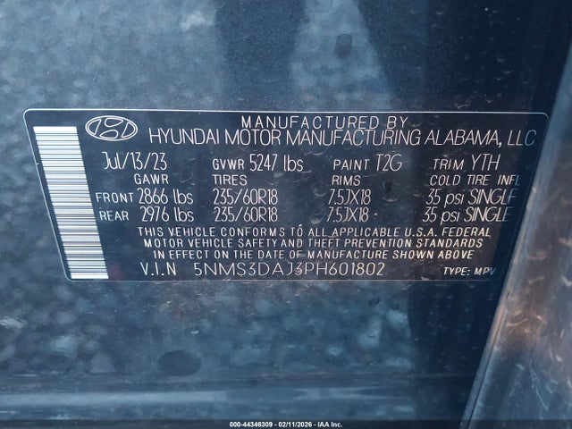 2023 HYUNDAI SANTA FE 5NMS3DAJ3PH601802 Photo 8