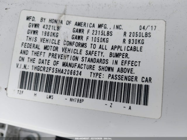 1HGCR2F55HA206634 Honda Accord Sport