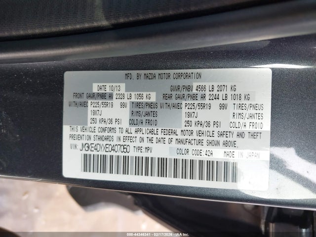 Продажа на аукционе авто 2014 Mazda Cx-5 Grand Touring, vin: JM3KE4DYXE0407050, номер лота: 44346341