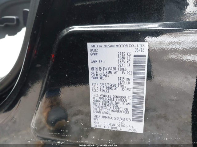 Продаж на аукціоні авто 2016 Infiniti Qx60, vin: 5N1AL0MM7GC523853, номер лоту: 44346344