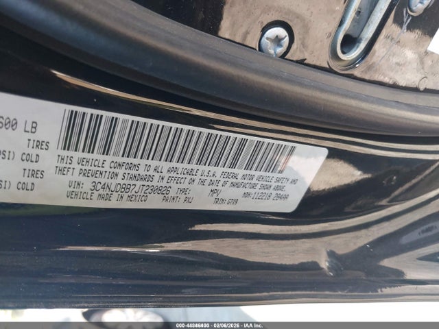 2018 Jeep Compass Latitude 4x4 მანქანა იყიდება აუქციონზე, vin: 3C4NJDBB7JT230826, აუქციონის ნომერი: 44346400