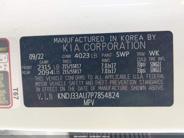 KNDJ33AU7P7854824 KIA SOUL EX