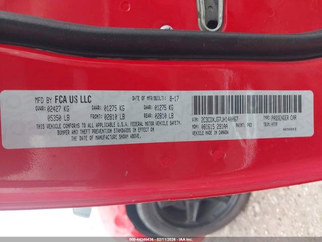 Продажа на аукционе авто 2018 Dodge Charger Gt Awd, vin: 2C3CDXJG7JH140067, номер лота: 44346436