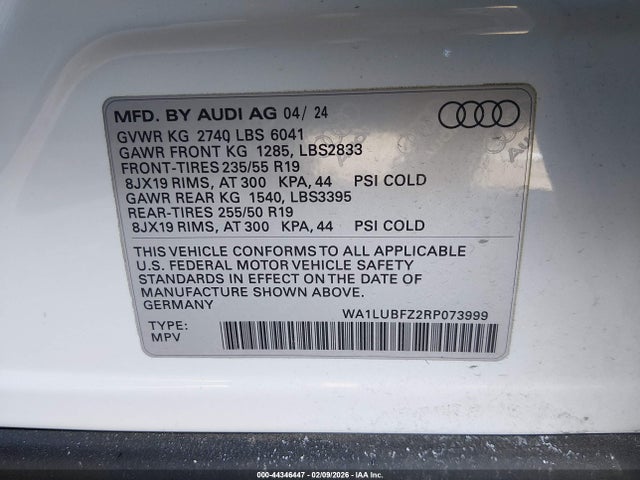 WA1LUBFZ2RP073999 Audi Q4 E-tron Premium Plus 55 Quattro