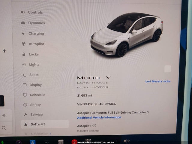 2022 TESLA MODEL Y 7SAYGDEE4NF325837 Photo 6