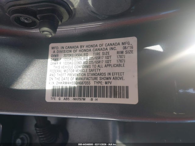 Honda CR-V EX 2016 2HKRM4H55GH687055 Image 9