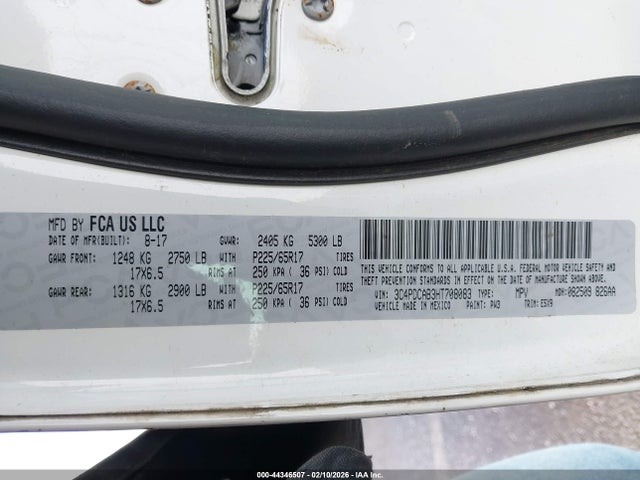 Продаж на аукціоні авто 2017 Dodge Journey Se, vin: 3C4PDCAB3HT708083, номер лоту: 44346507