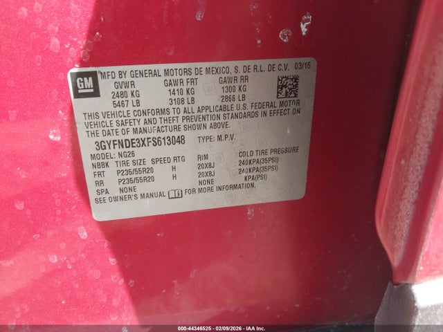 2015 CADILLAC SRX 3GYFNDE3XFS613048 Photo 8