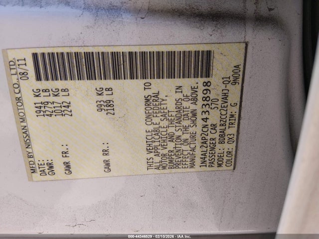 2012 NISSAN ALTIMA 1N4AL2AP2CN433898 Photo 8