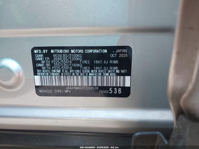 2026 MITSUBISHI ECLIPSE CROSS JA4ATWAA3TZ008528 Photo 8