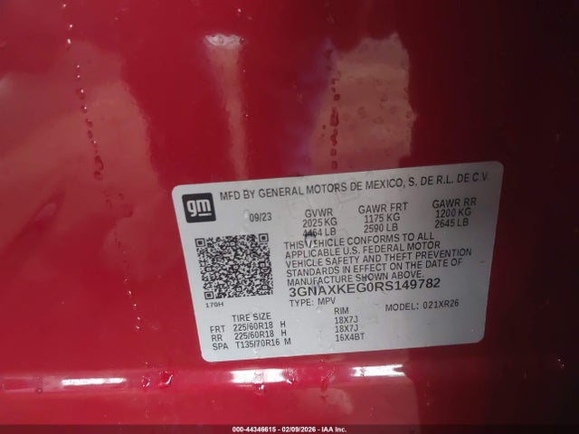 3GNAXKEG0RS149782 Chevrolet Equinox Fwd Lt