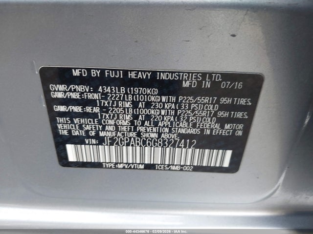 Subaru Crosstrek 2.0i Premium 2016 JF2GPABC6G8327412 Image 9