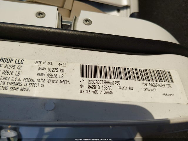 Aukcja sprzedaży 2011 Chrysler 300c, vin: 2C3CA6CT3BH531456, numer aukcji: 44346689