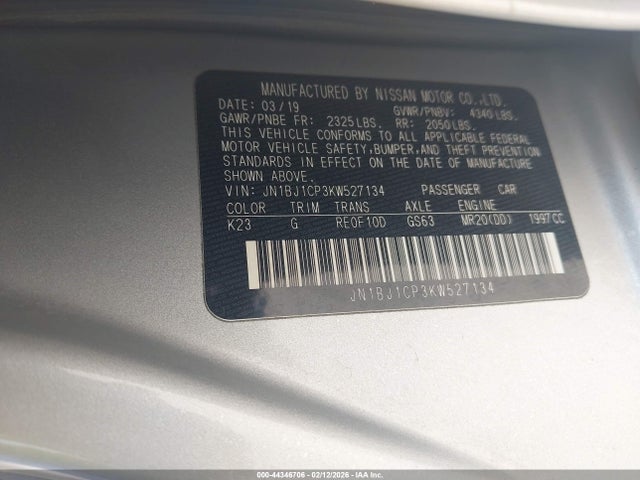 JN1BJ1CP3KW527134 Nissan Rogue Sport S