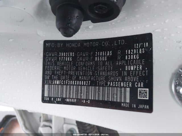 2019 HONDA CIVIC JHMFC1F30KX008827 Photo 8